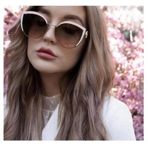 NEW Fendi Cat-eye Metal Pink with Brown Gradient Lens Sunglasses